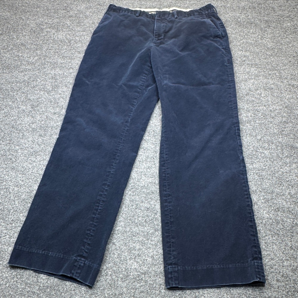 Polo Ralph Lauren Corduroy Pants Mens 38x30 Navy Blue Straight Preppy Classic